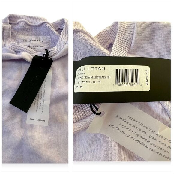 NILI LOTAN Classic Crewneck Sweatshirt, tie-dyed, Size XS, New with tags - Picture 5 of 12